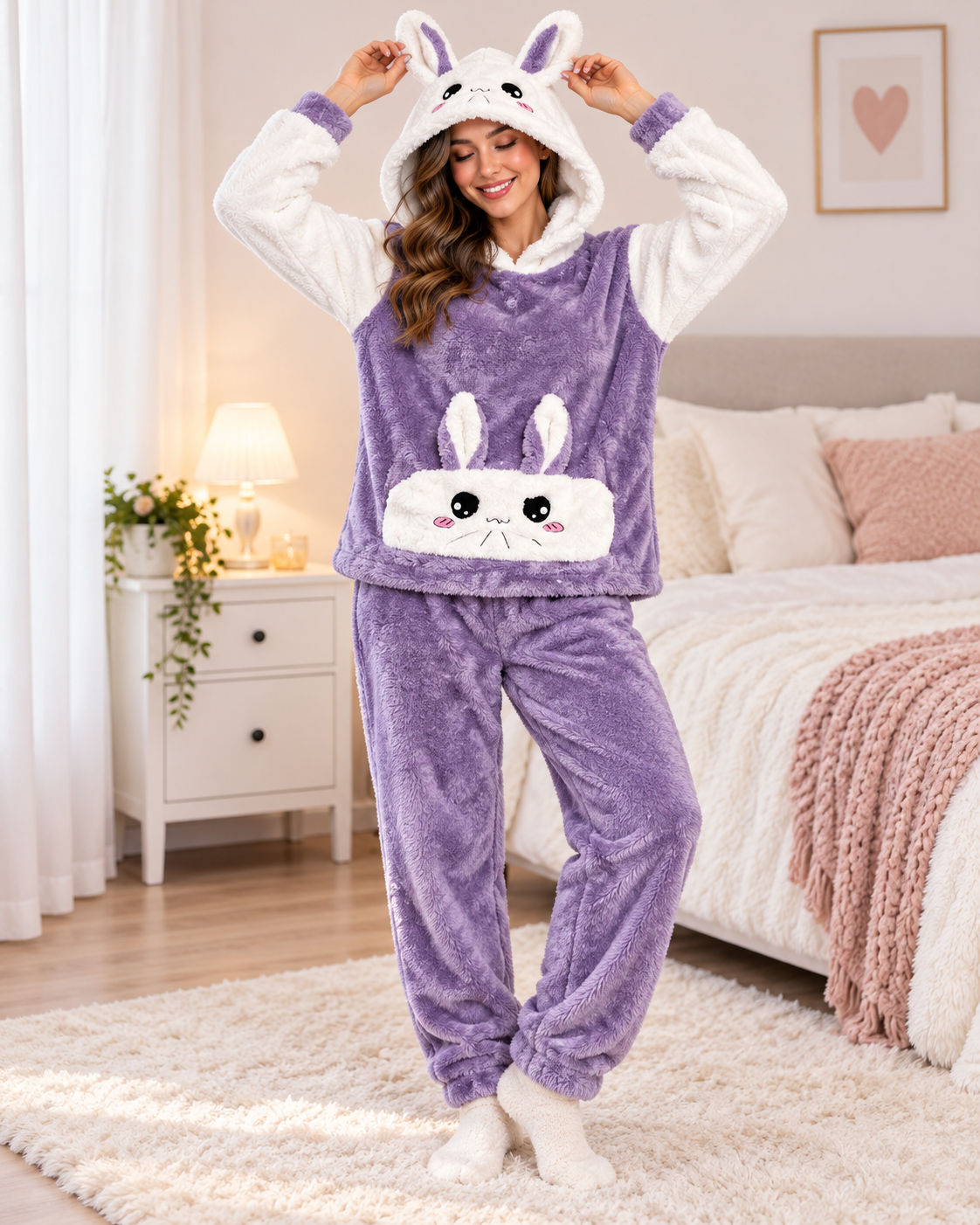 Konijn pyjama - lila