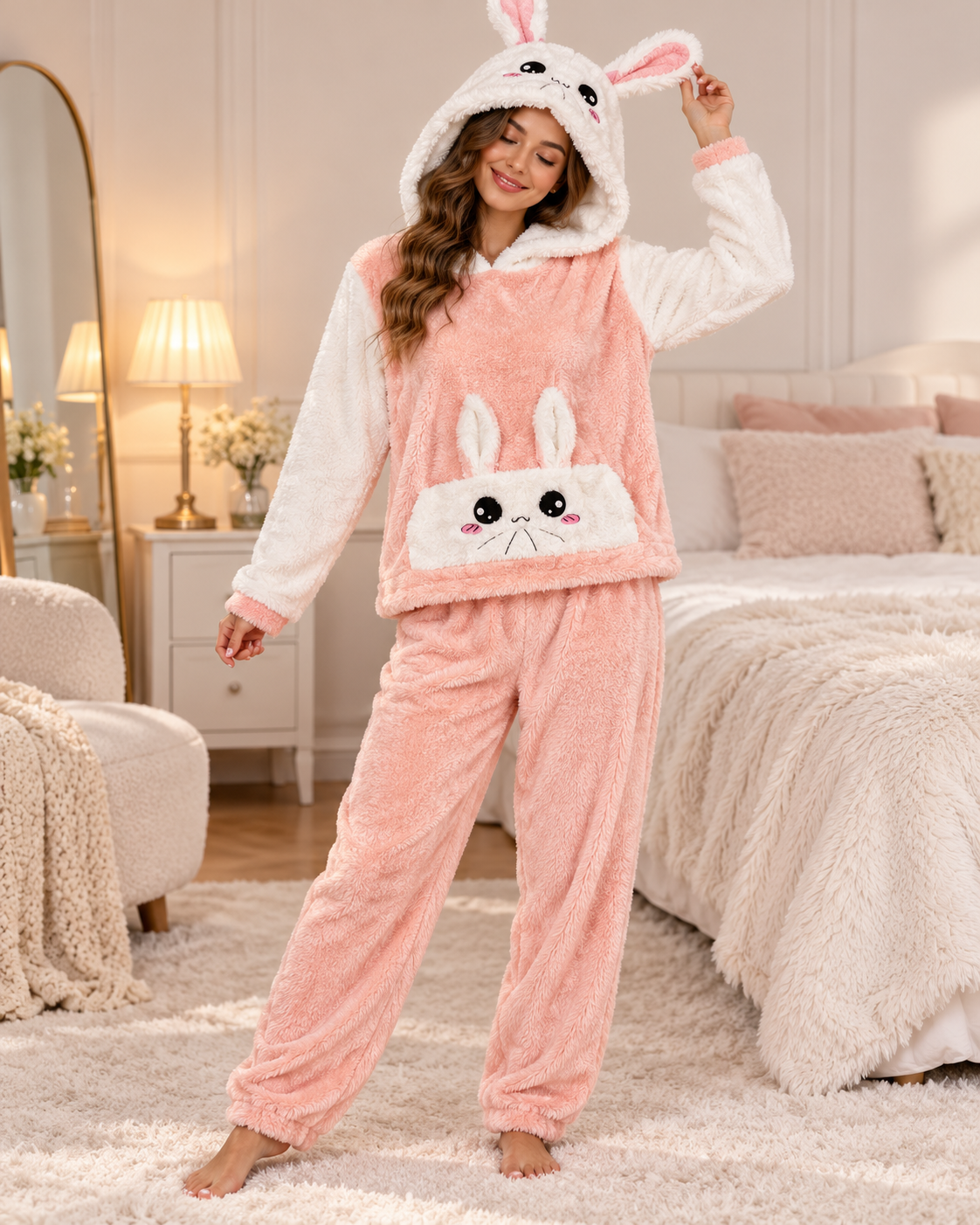 Konijn pyjama - roze
