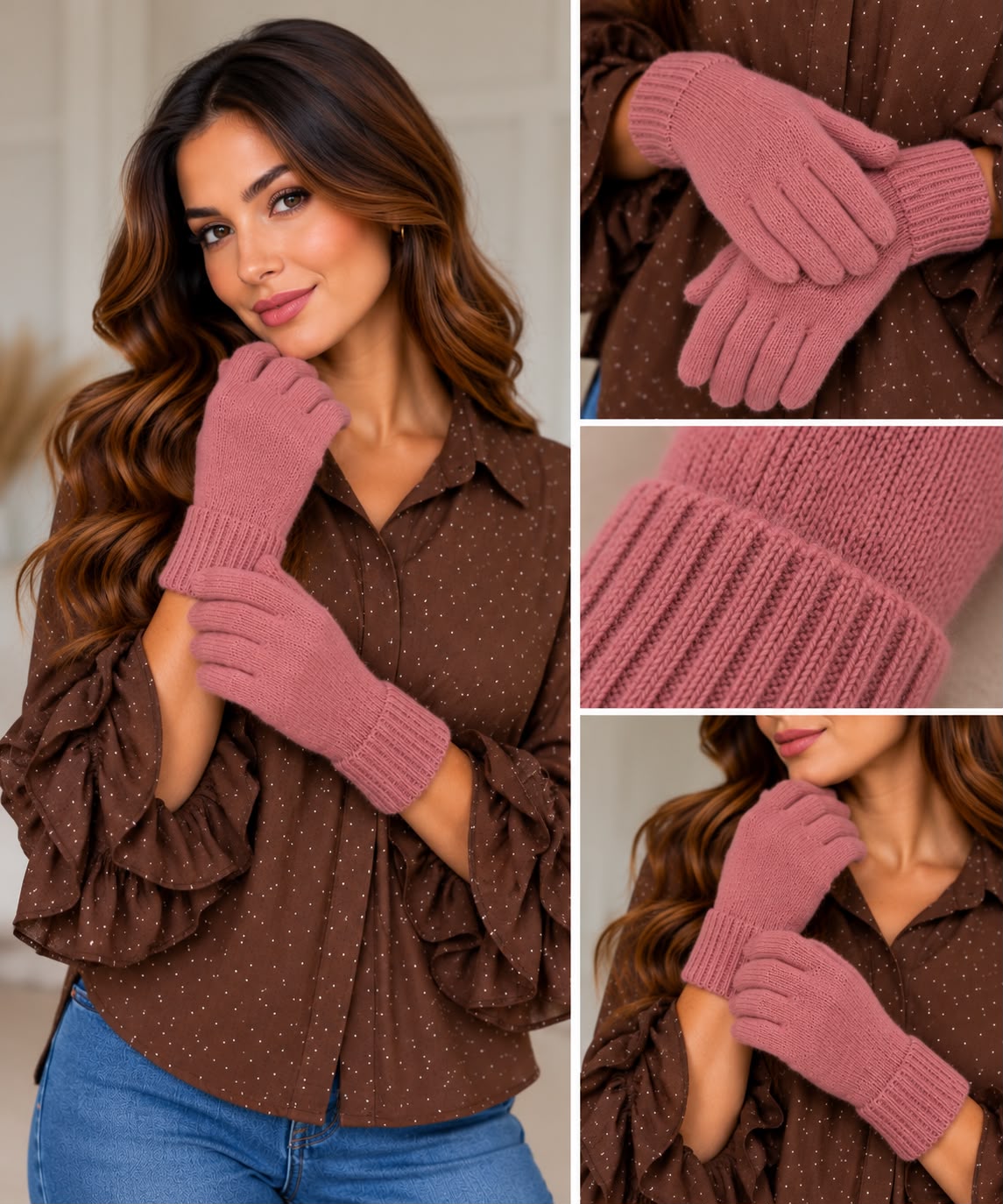 Handschoenen - donker Roze