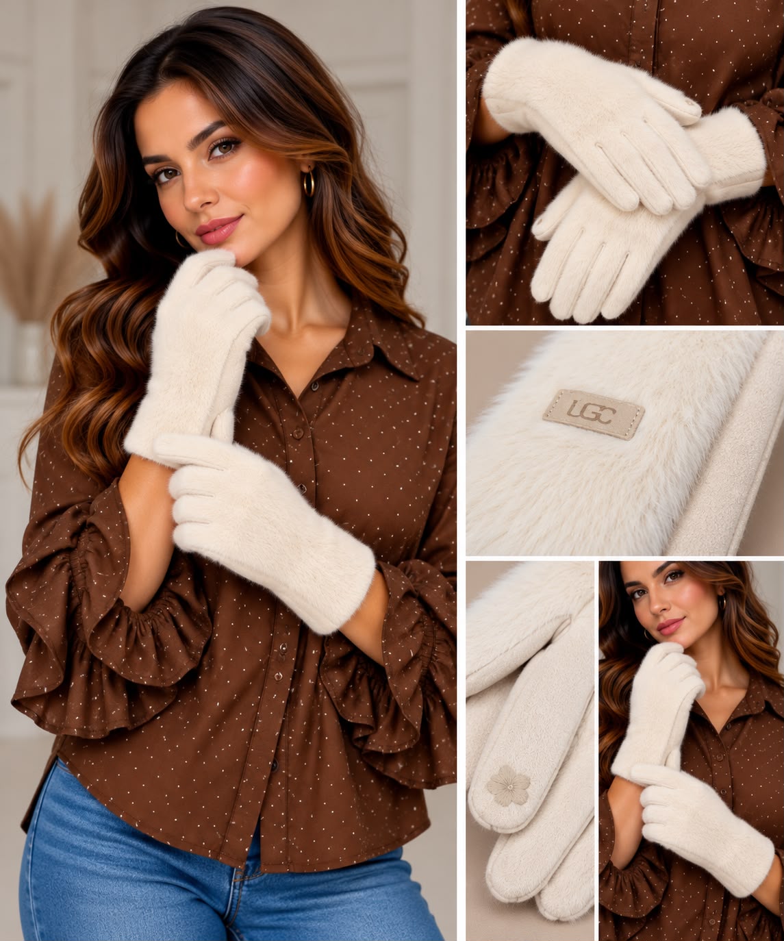Luxe handschoenen - creme