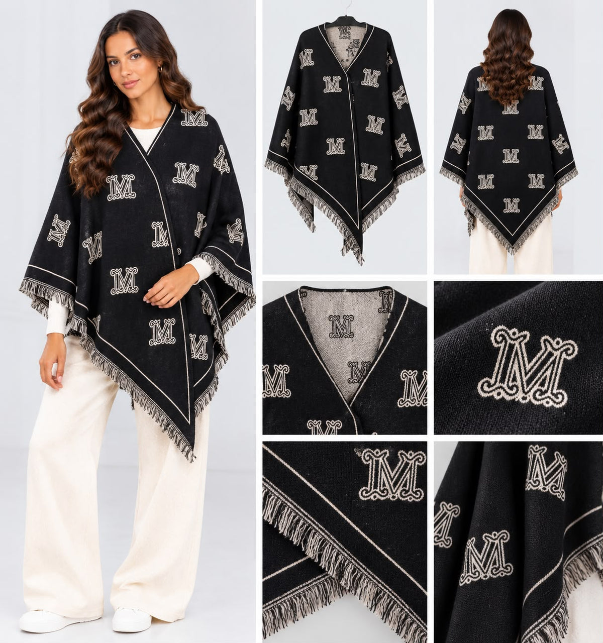 Poncho - zwart