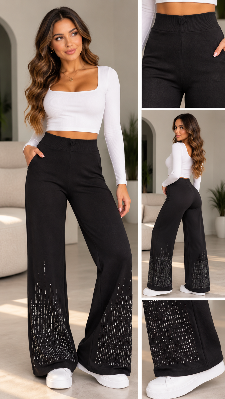 Glitter broek - zwart