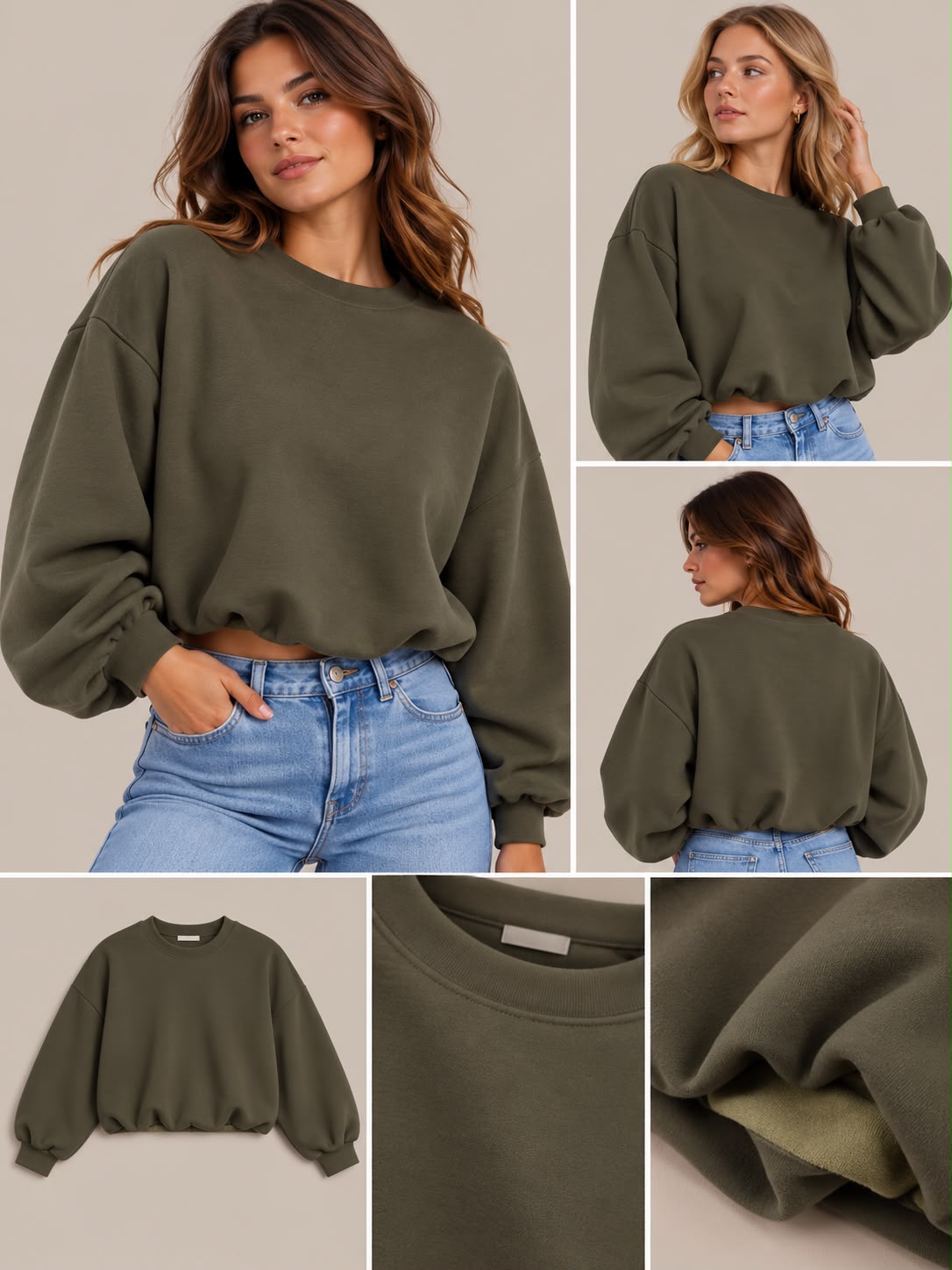 Crop trui- groen
