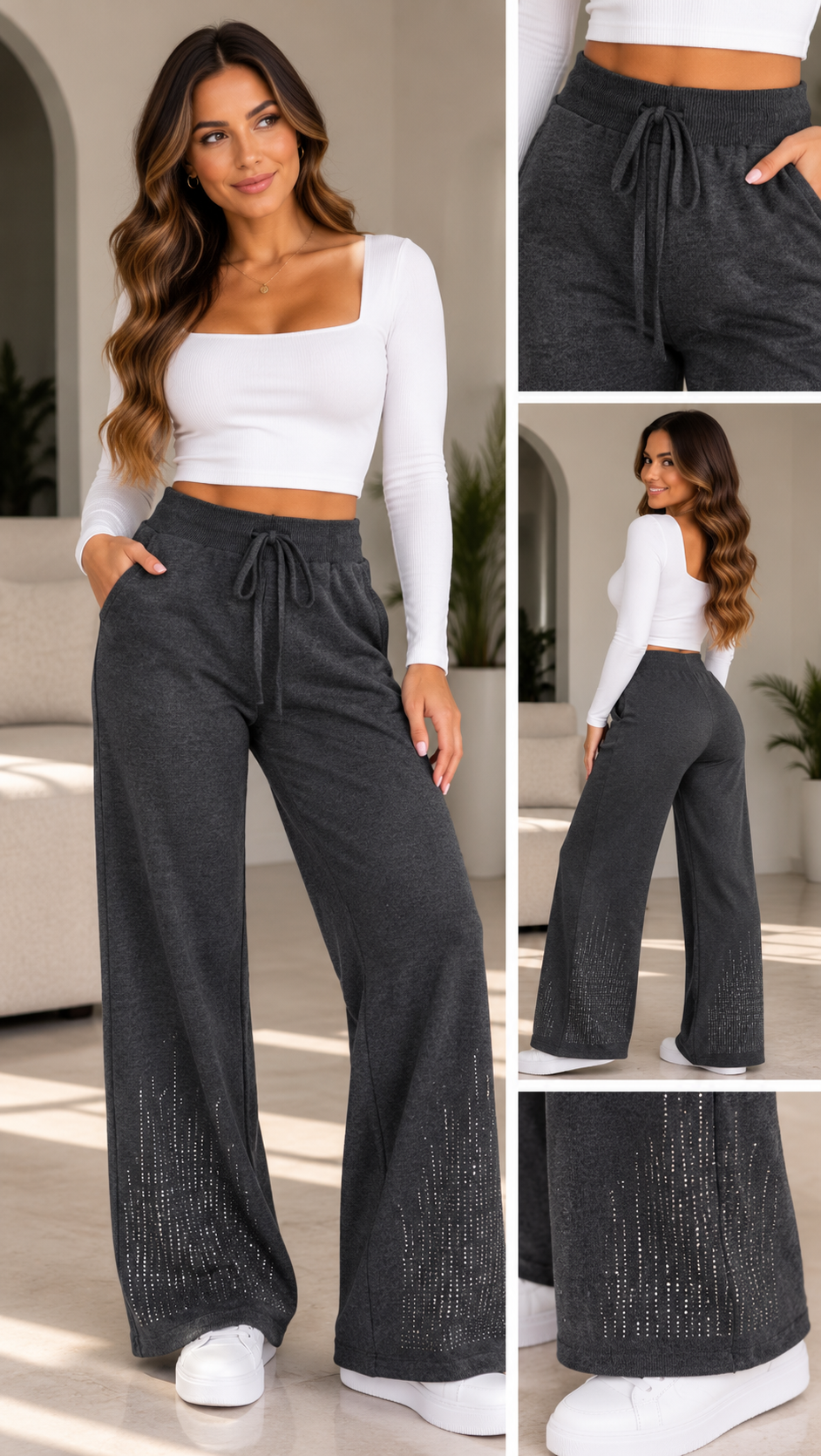 Glitter broek - donker grijs