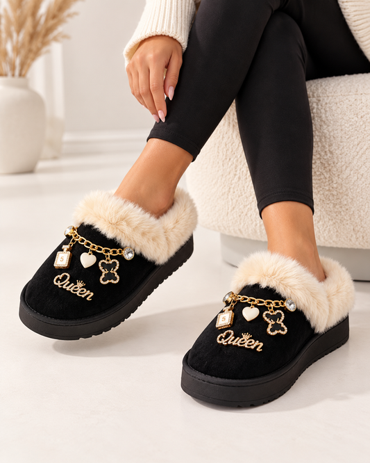 Luxe Warme Pantoffels - Zwart