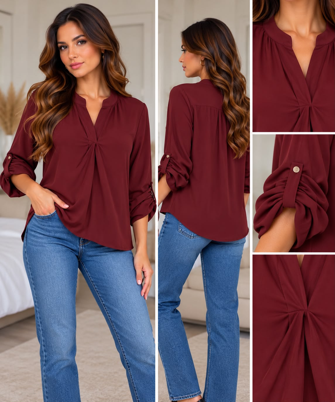 Blouse  bordeux