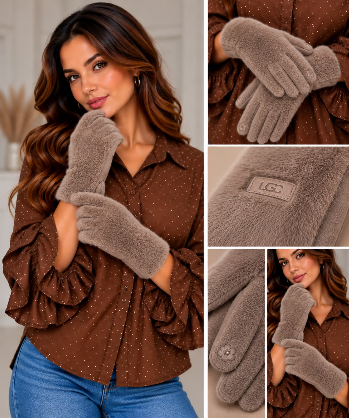 Luxe handschoenen - taupe